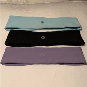 Three lululemon fly away tamer headbands